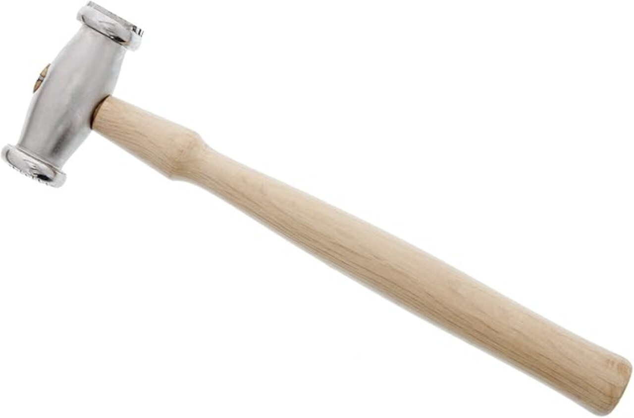 The Beadsmith Double-Faced Texture Hammer - Metal Elements Wooden Handle Steel Head - Texturing Tool Used to Add Patterns & Dimension to Metalwork